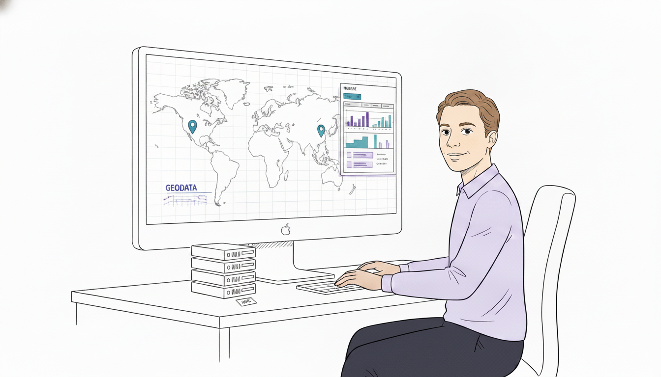 Illustration: Spezialisiertes LLM für Geodatenanalyse auf Supercomputern